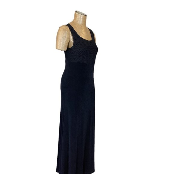 Chico's Travelers Lace Bodice Maxi Tank Dress Sz 0 (S/4) Black #278J - Picture 4 of 8